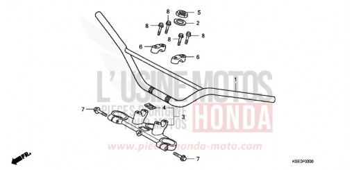 TUYAU DE GUIDON/PONT SUPERIEUR CRF150RB9 de 2009